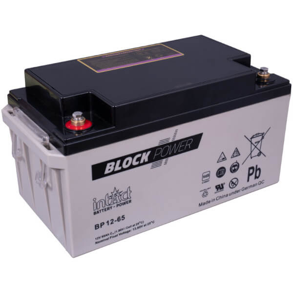 intAct Block-Power BP12-65 | 12V 68,2Ah AGM Batterie VdS online bei pro-akkus kaufen