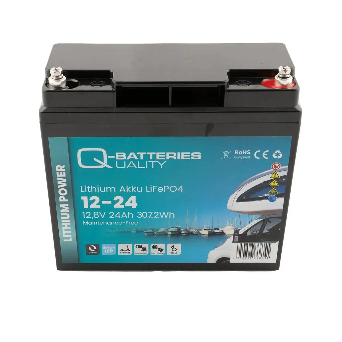 Q-Batteries LiFePO4 12-24 Lithium Akku - 12,8V | 24Ah online bei pro-akkus kaufen
