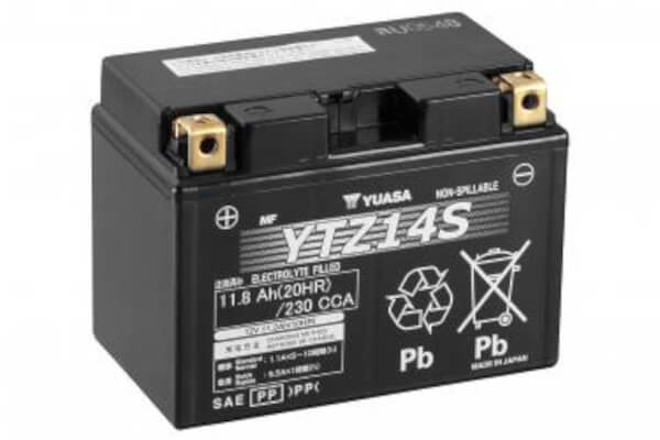 YUASA Motorradbatterie YTZ14S - 12V 11,8Ah wartungsfrei High Performance