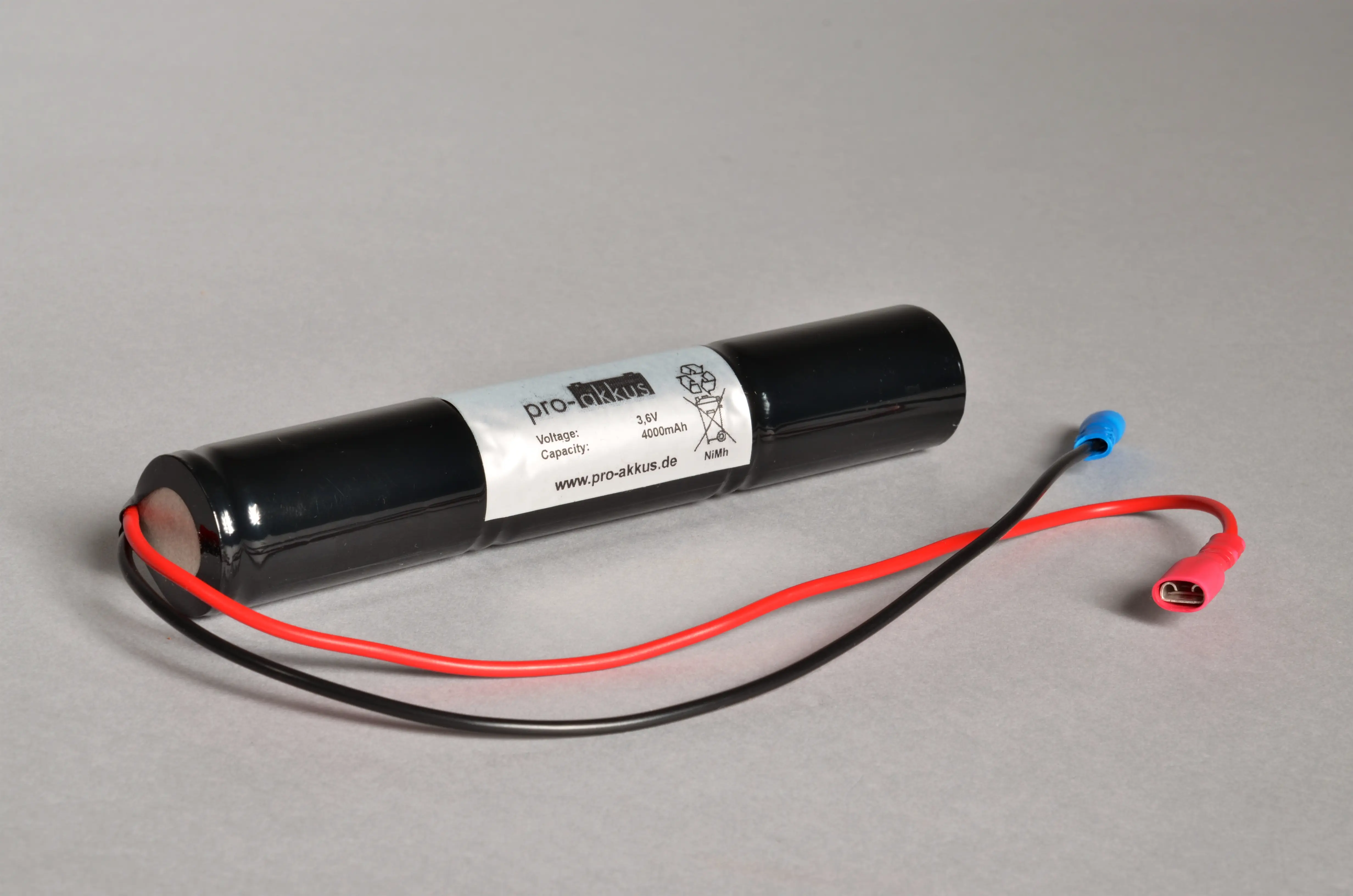 NiMh Notbeleuchtung Akku 3,6V / 4000mAh, Stab mit Kabel und Fastonbuchsen online bei pro-akkus kaufen