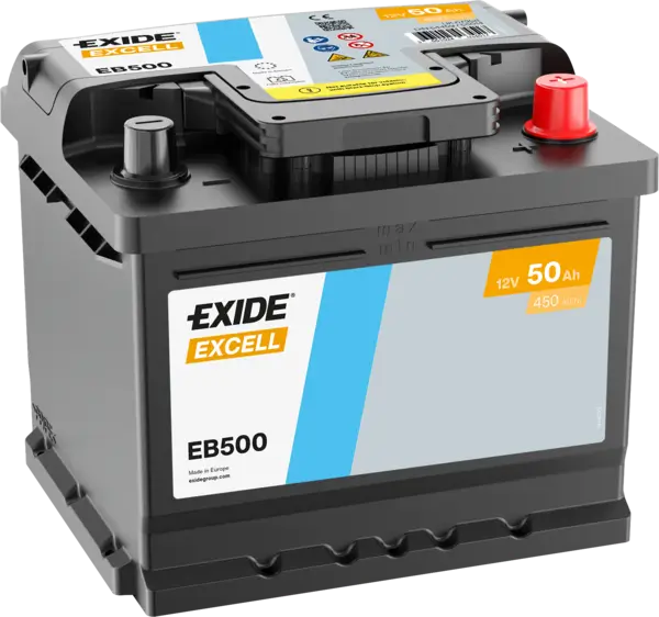 Exide Excell EB500 Autobatterie - 12V 50Ah online bei pro-akkus kaufen