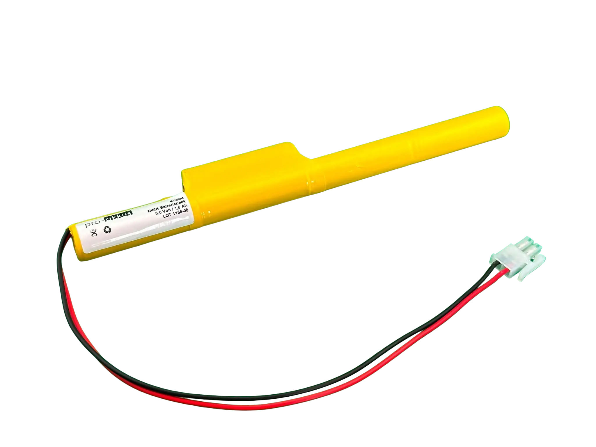 NiMH Notbeleuchtung Akku 6V 1600mAh AA HT L4+1 Stab mit Kabel & Stecker online bei pro-akkus kaufen