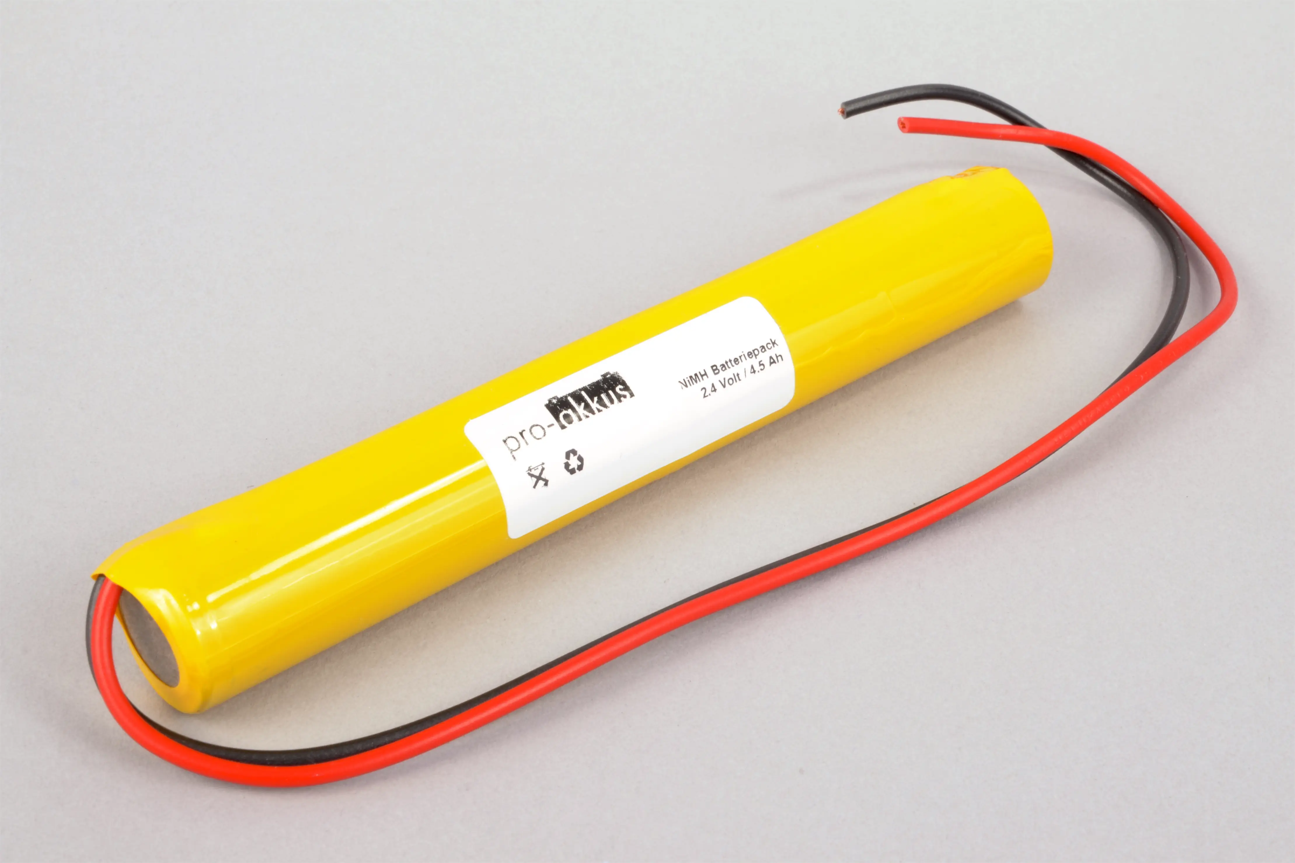 NiMh Notbeleuchtung Akku 2,4V / 4500mAh (4,5Ah), Stab mit Kabel online bei pro-akkus kaufen