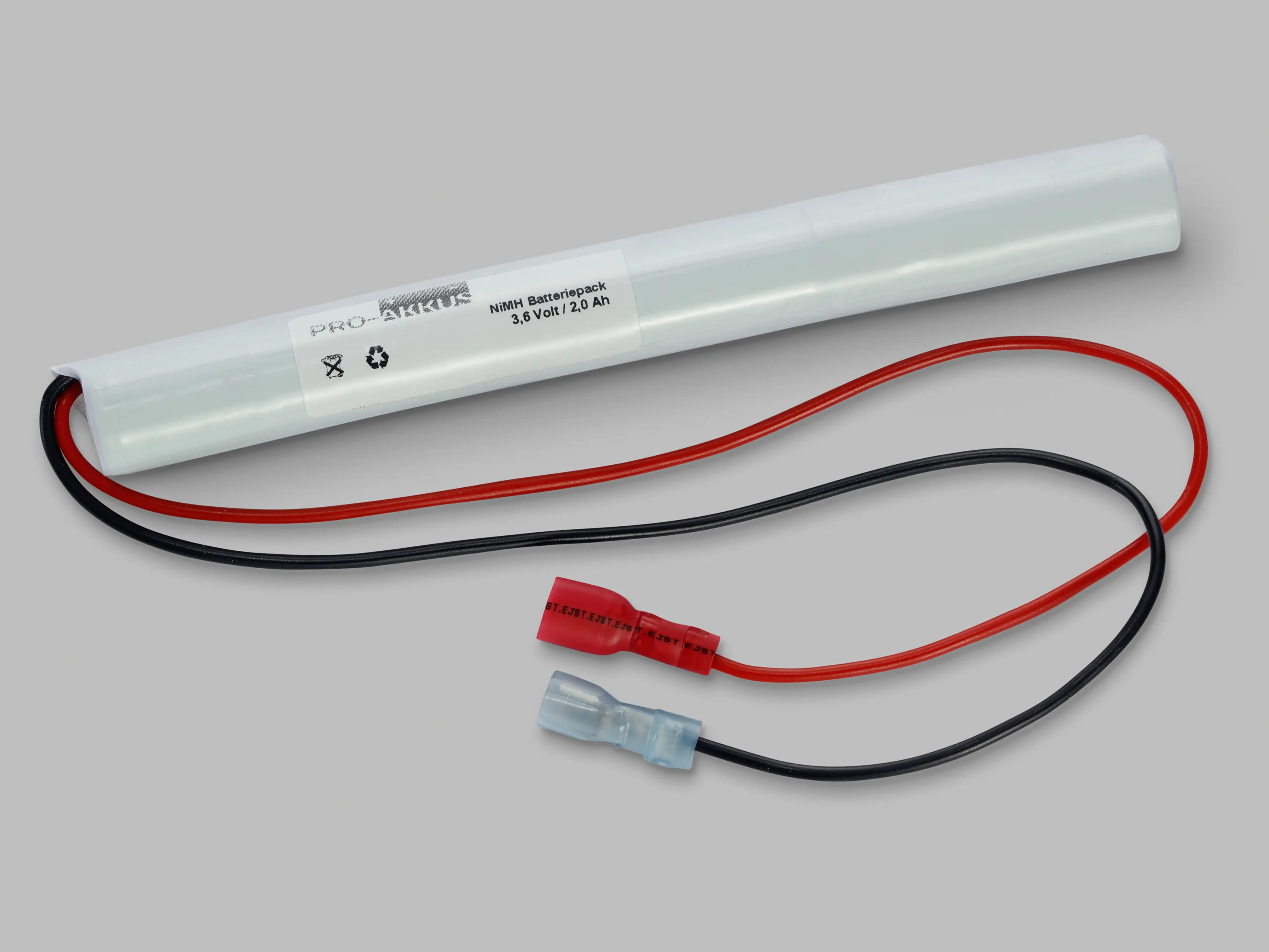 NiMh Notbeleuchtung Akku 3,6V / 2000mAh, Stab mit Kabel und Fastonbuchsen online bei pro-akkus kaufen