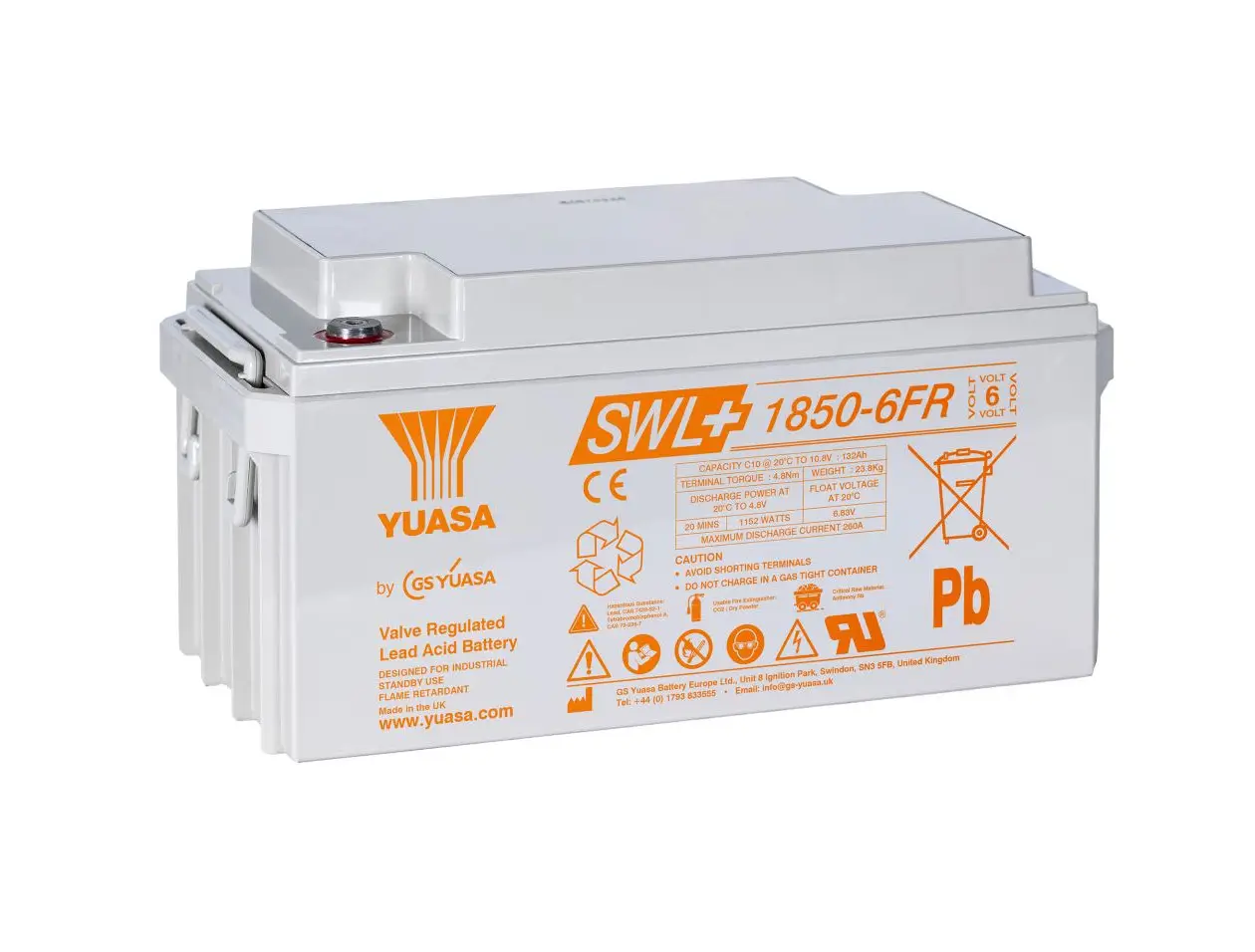 Yuasa SWL+1850-6FR 6V 148Ah AGM-VRLA Akku