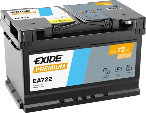 Exide Premium EA722 Autobatterie - 12V 72Ah online bei pro-akkus kaufen