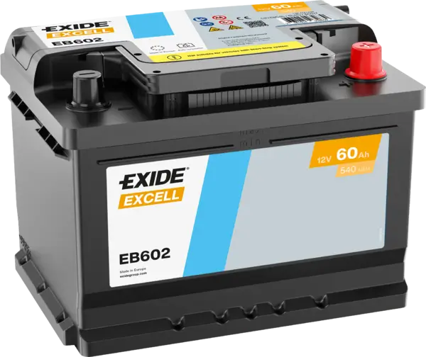 Exide Excell EB602 Autobatterie - 12V 60Ah online bei pro-akkus kaufen