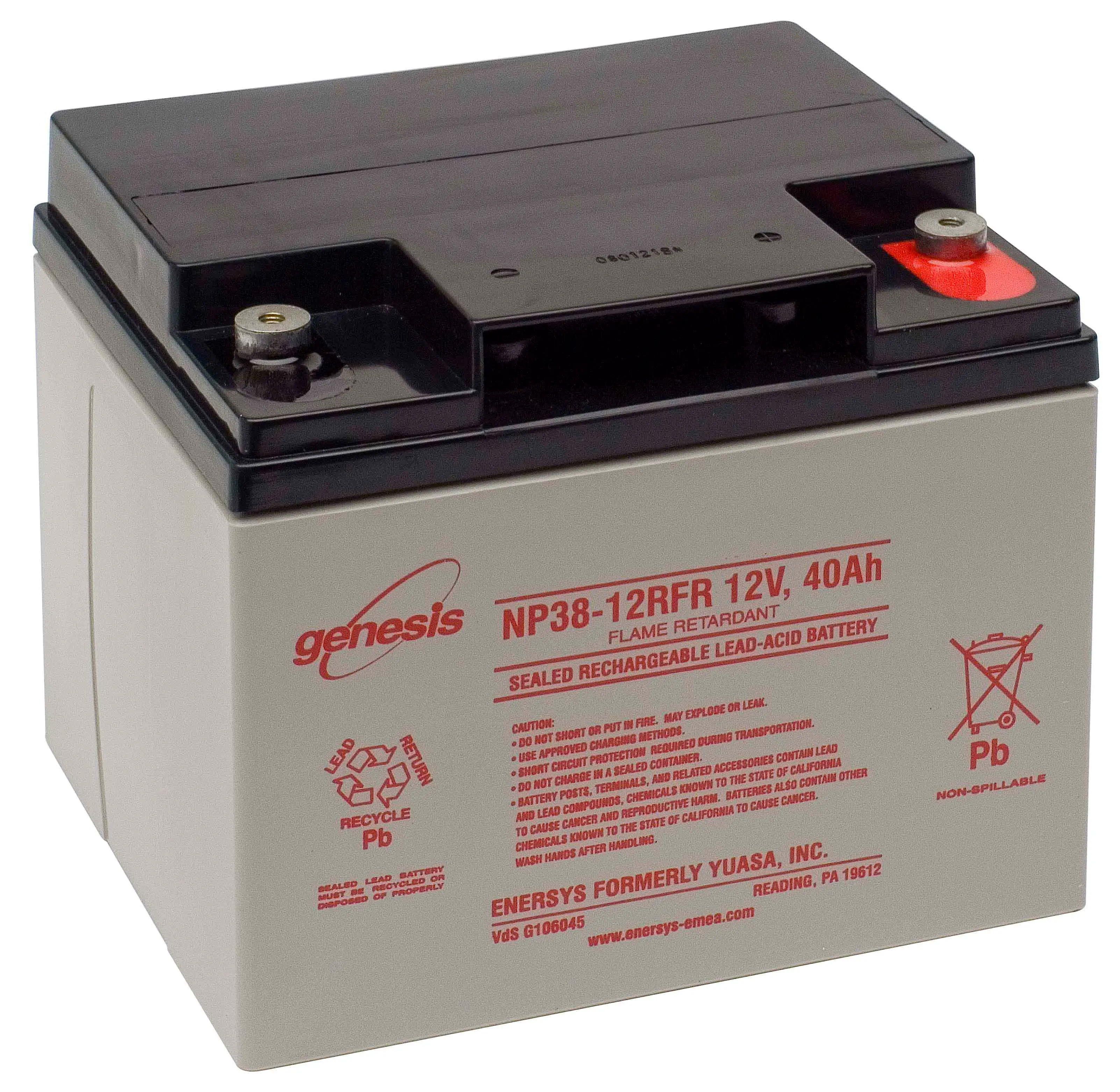 EnerSys genesis NP38-12RFR - 12V | 38Ah Blei-Vlies (AGM) Akku VdS online bei pro-akkus kaufen