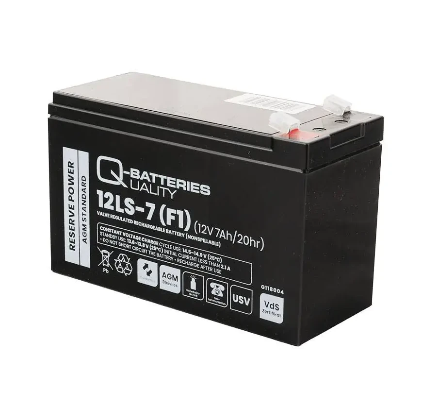Q-Batteries 12LS-7(F1) - 12V | 7Ah Blei-Vlies(AGM)-Akku VRLA mit VdS online bei pro-akkus kaufen