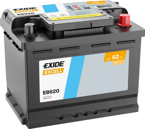 Exide Excell EB620 Autobatterie - 12V 62Ah online bei pro-akkus kaufen