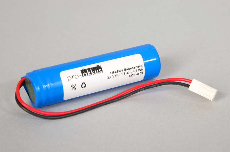 LiFePO4 Notbeleuchtung Akku 3,2V / 1,5Ah passend für Fischer AS-0320-0150-18650-LI-01 LiFePO4 Notbeleuchtung Akku 3,2V / 1,5Ah passend für Fischer AS-0320-0150-18650-LI-01