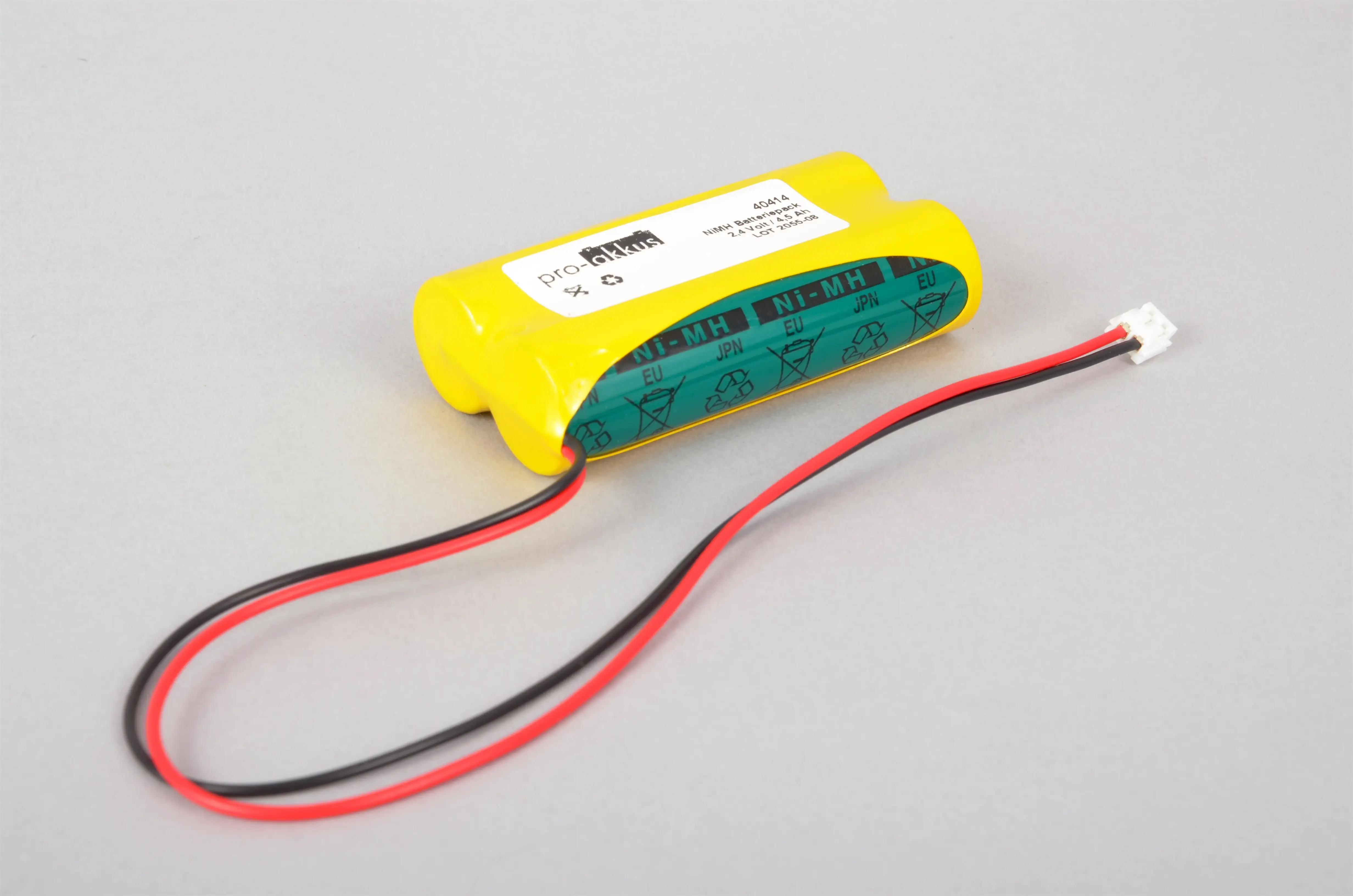 NiMH Notbeleuchtung Akku 2,4V / 4500mAh (4,5Ah), Reihe mit Kabel und Stecker online bei pro-akkus kaufen