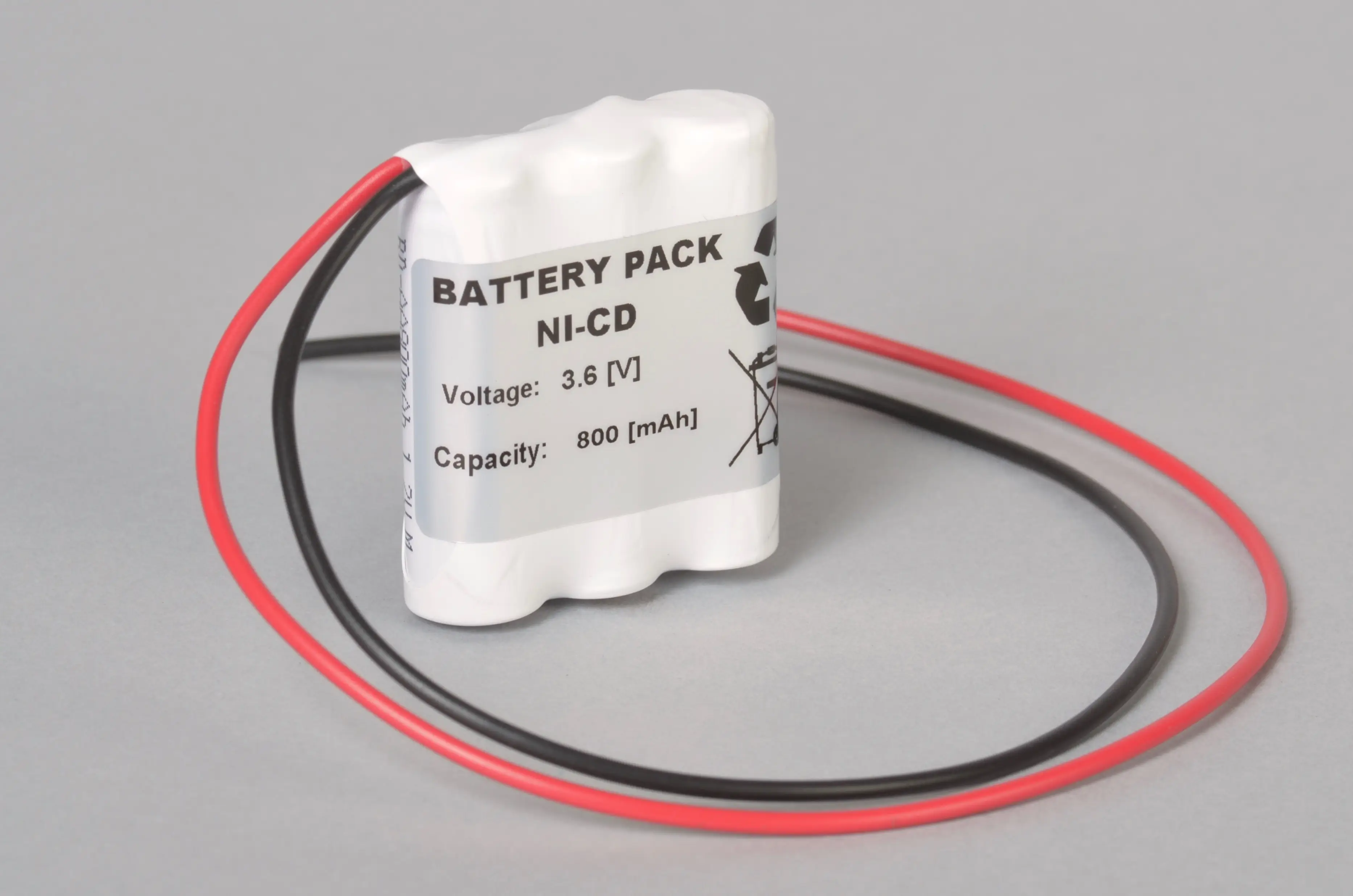 NiCd Notbeleuchtung Akku 3,6V / 800mAh (0,8Ah), Reihe mit Kabel online bei pro-akkus kaufen