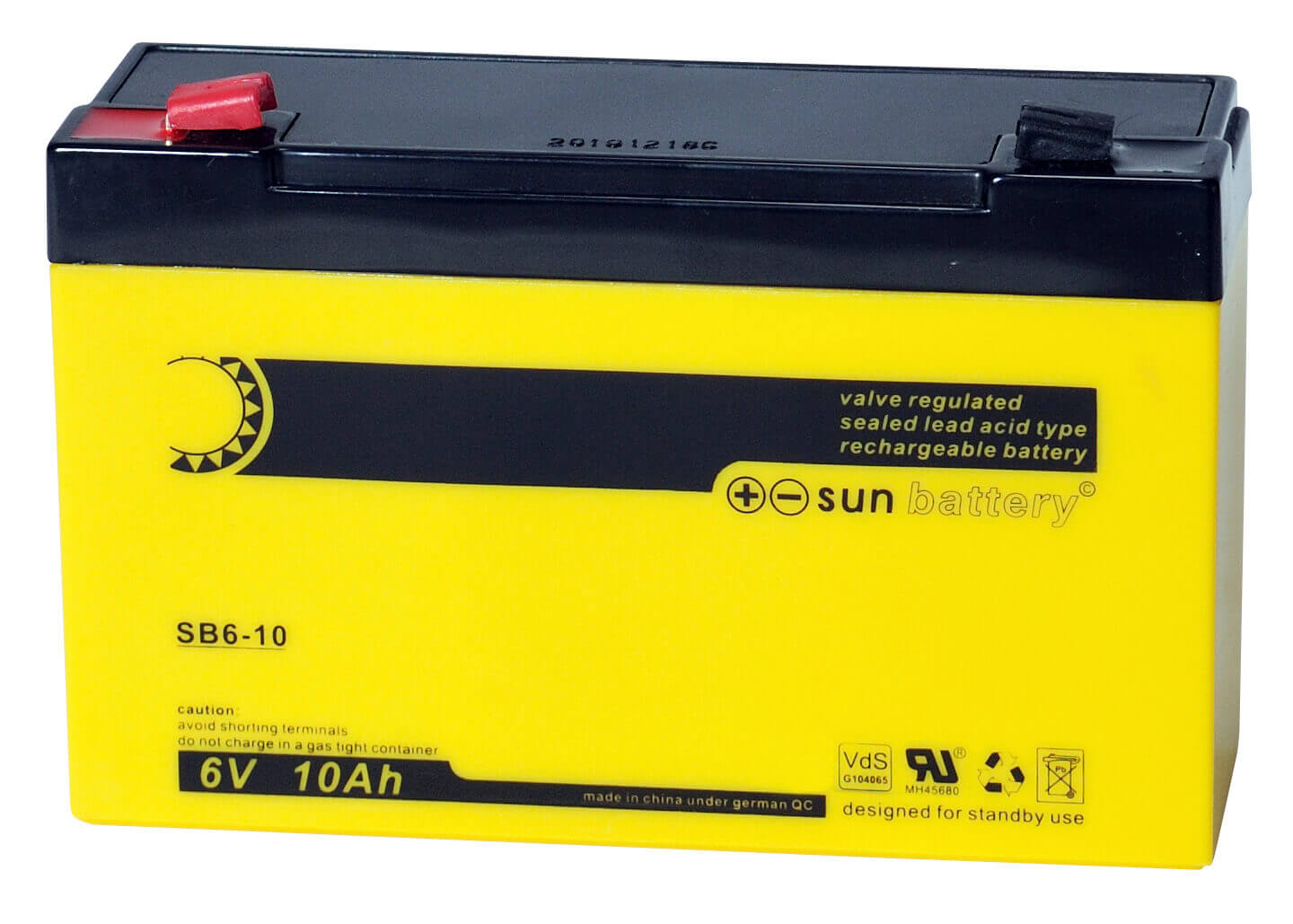 SUN Battery SB6-10 - 6V 10Ah Blei-Vlies-Akku (AGM),