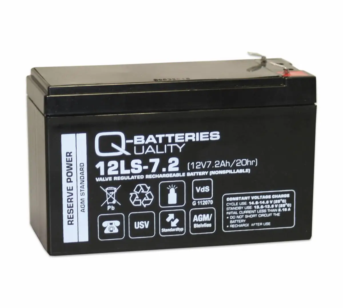 Q-Batteries 12LS-7.2 12V 7,2Ah AGM Batterie Akku VdS online bei pro-akkus kaufen