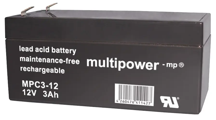 Multipower MPC3-12 | 12V 3Ah Blei-Akku / AGM Batterie Zyklenfest online bei pro-akkus kaufen