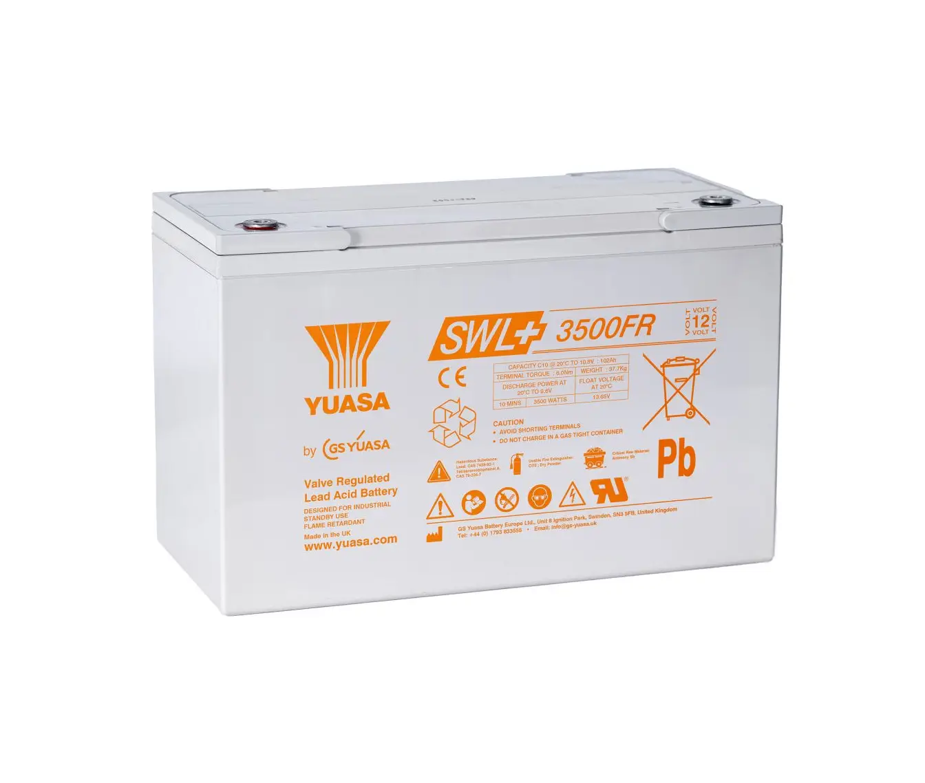 Yuasa SWL+3500FR 12V 110,2Ah AGM-VRLA Hochstrombatterie / Akku