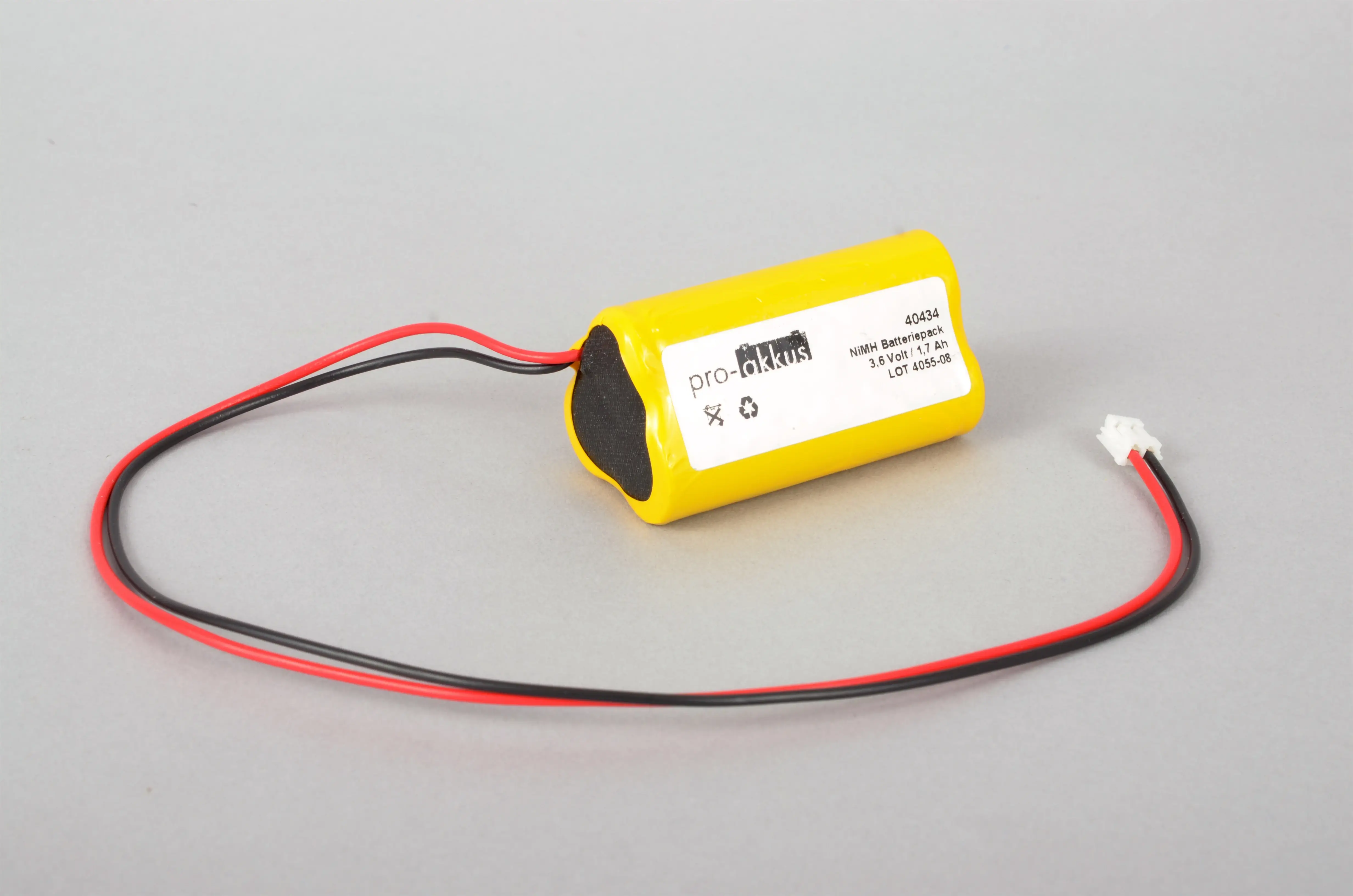 NiMH Notbeleuchtung Akku 3,6V / 1700mAh (1,7Ah), Dreieck mit Kabel und Stecker online bei pro-akkus kaufen