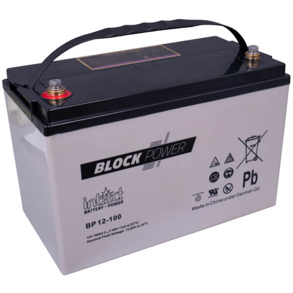 intAct Block-Power BP12-100 | 12V 107Ah AGM Batterie online bei pro-akkus kaufen