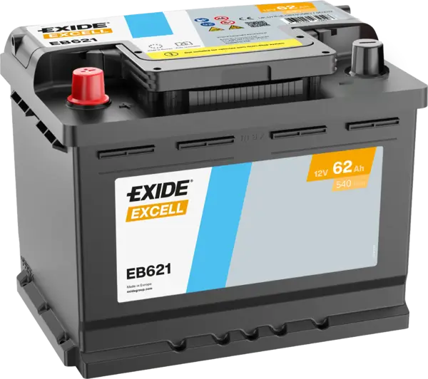 Exide Excell EB621 Autobatterie - 12V 62Ah online bei pro-akkus kaufen