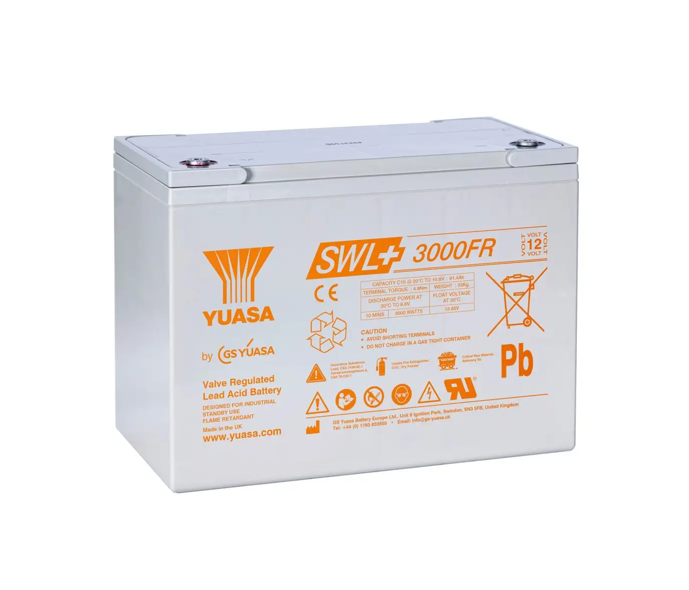Yuasa SWL+3000FR 12V 93,6Ah AGM-VRLA Hochstrombatterie / Akku
