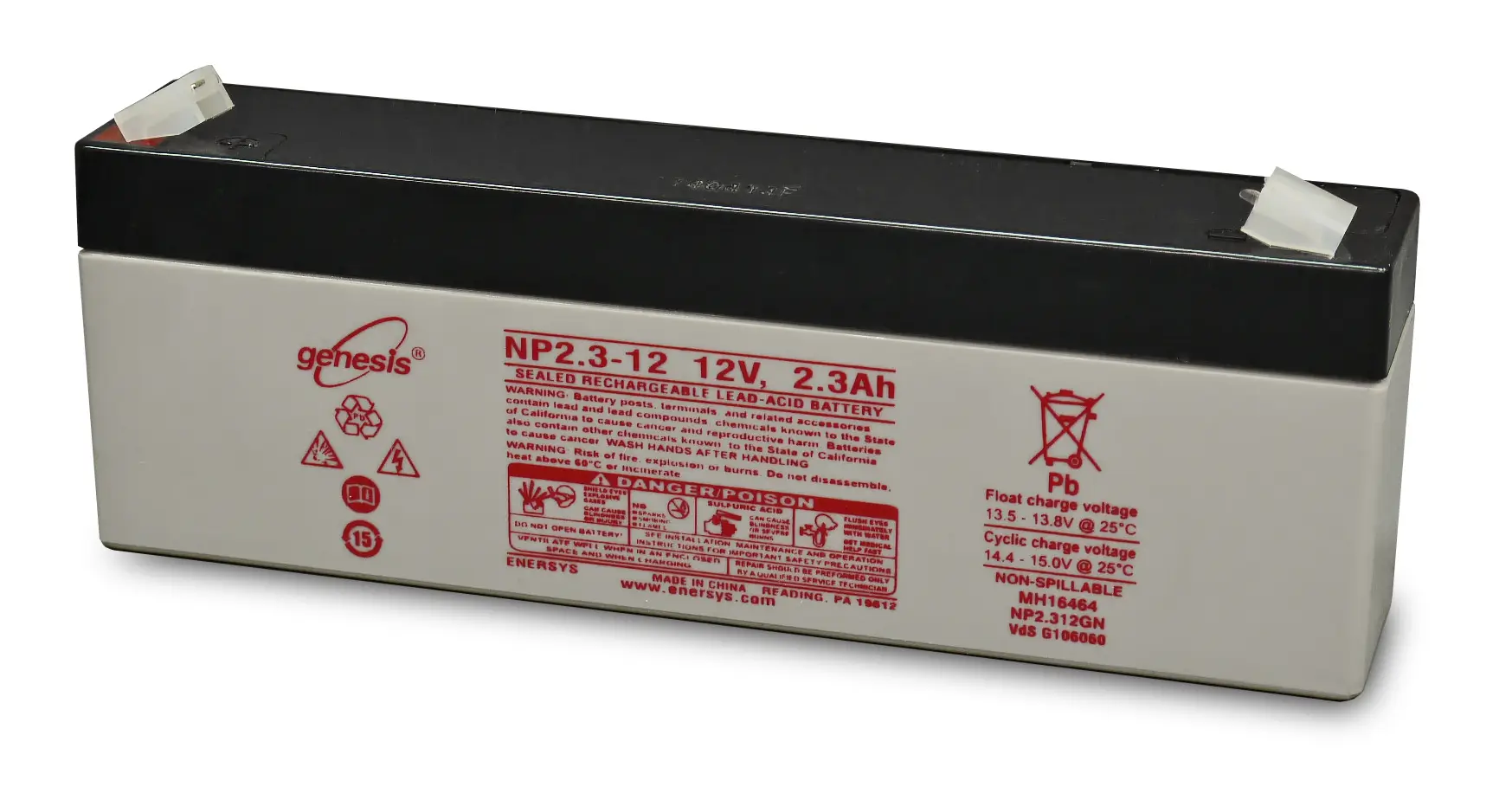 EnerSys genesis NP2.3-12 - 12V / 2,3Ah Blei-Vlies (AGM) Akku VdS online bei pro-akkus kaufen
