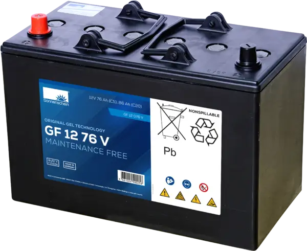 Sonnenschein GF12076V 12V 76Ah Blei-Gel Akku Zyklenfest online bei pro-akkus kaufen