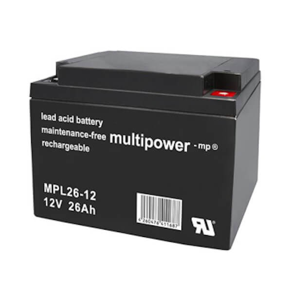 Multipower MPL26-12 12V 26Ah Blei-Akku LongLife Multipower MPL26-12 12V 26Ah Blei-Akku LongLife