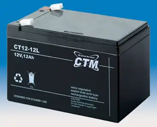 CTM CT12-12L - 12V | 12Ah AGM Bleiakku VdS, FAST-ON 250 CTM CT12-12L - 12V | 12Ah AGM Bleiakku VdS, FAST-ON 250