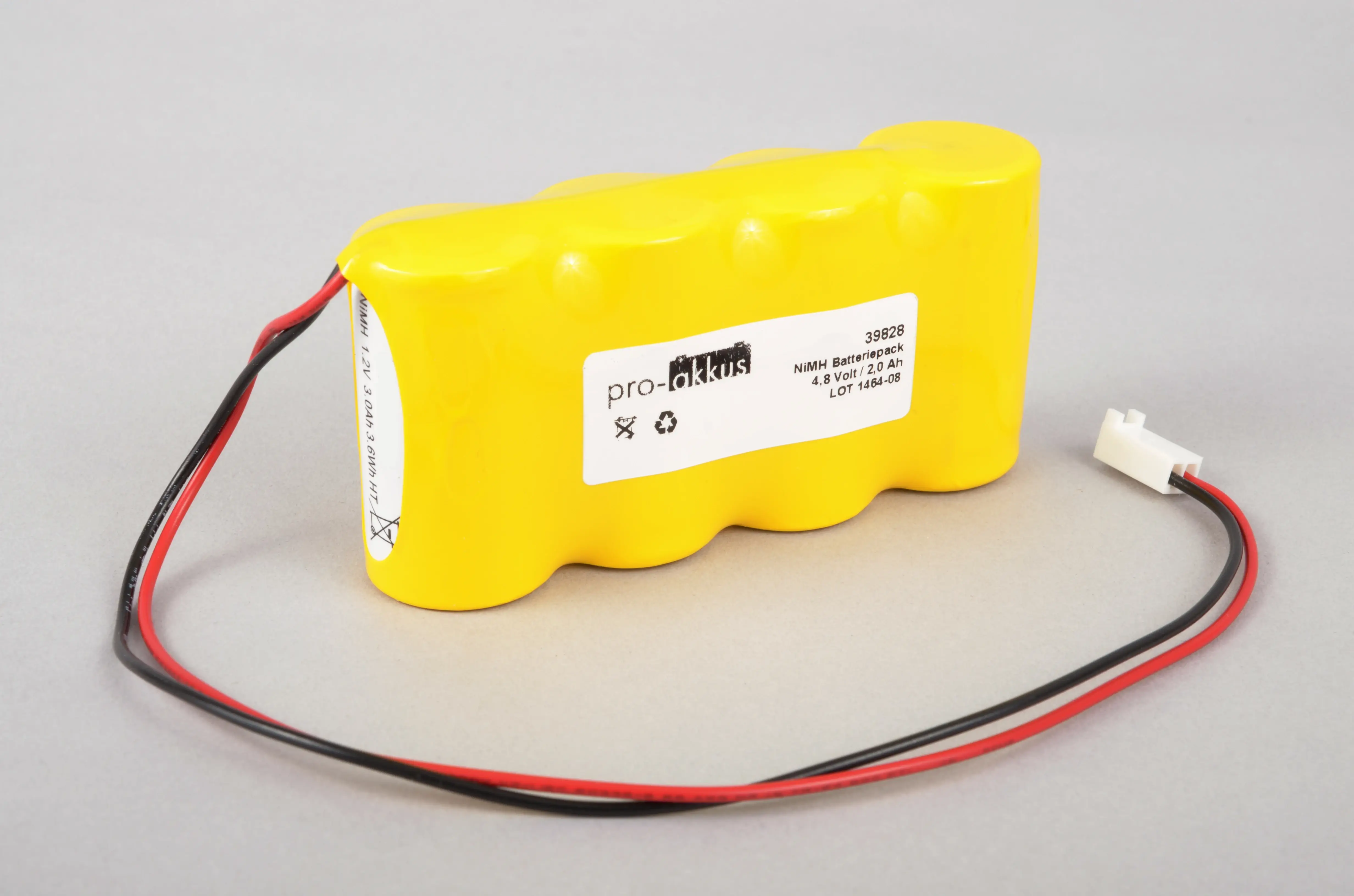 NiMH Notbeleuchtung Akku 4,8V / 2000mAh SC-HT, Reihe mit Kabel und Stecker - online bei pro-akkus kaufen