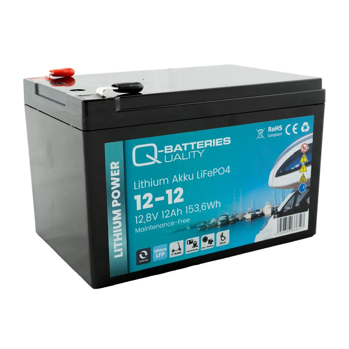 Q-Batteries LiFePO4 12-12 Lithium Akku - 12,8V | 12Ah online bei pro-akkus kaufen