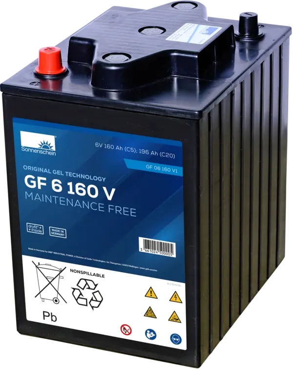 Sonnenschein GF06160V1 6V 160Ah Blei-Gel Akku Zyklenfest online bei pro-akkus kaufen