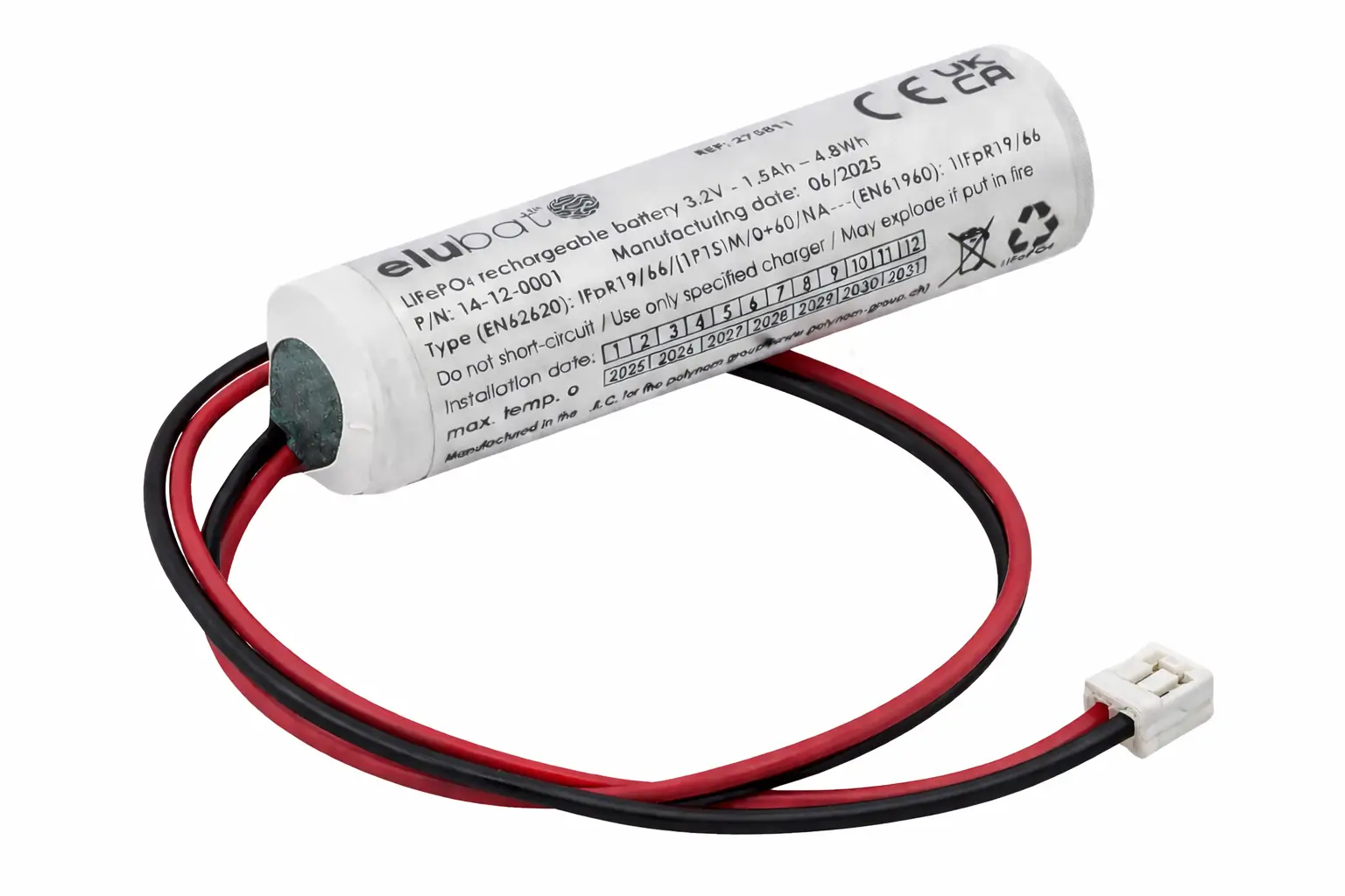 ELUBAT 275811 Originalakku für Notbeleuchtung 3,2V 1,5Ah LiFePO4 online bei pro-akkus kaufen