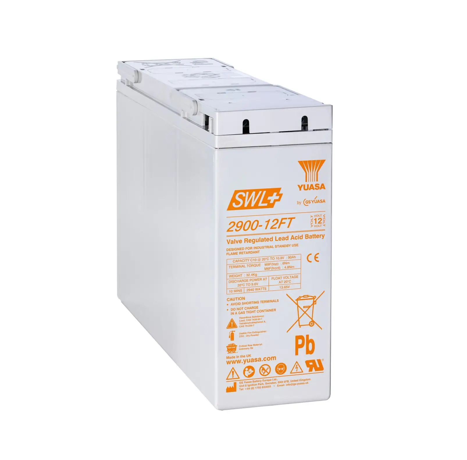 Yuasa SWL+2900-12FT 12V 92,2Ah AGM Batterie Front Terminal Long Life