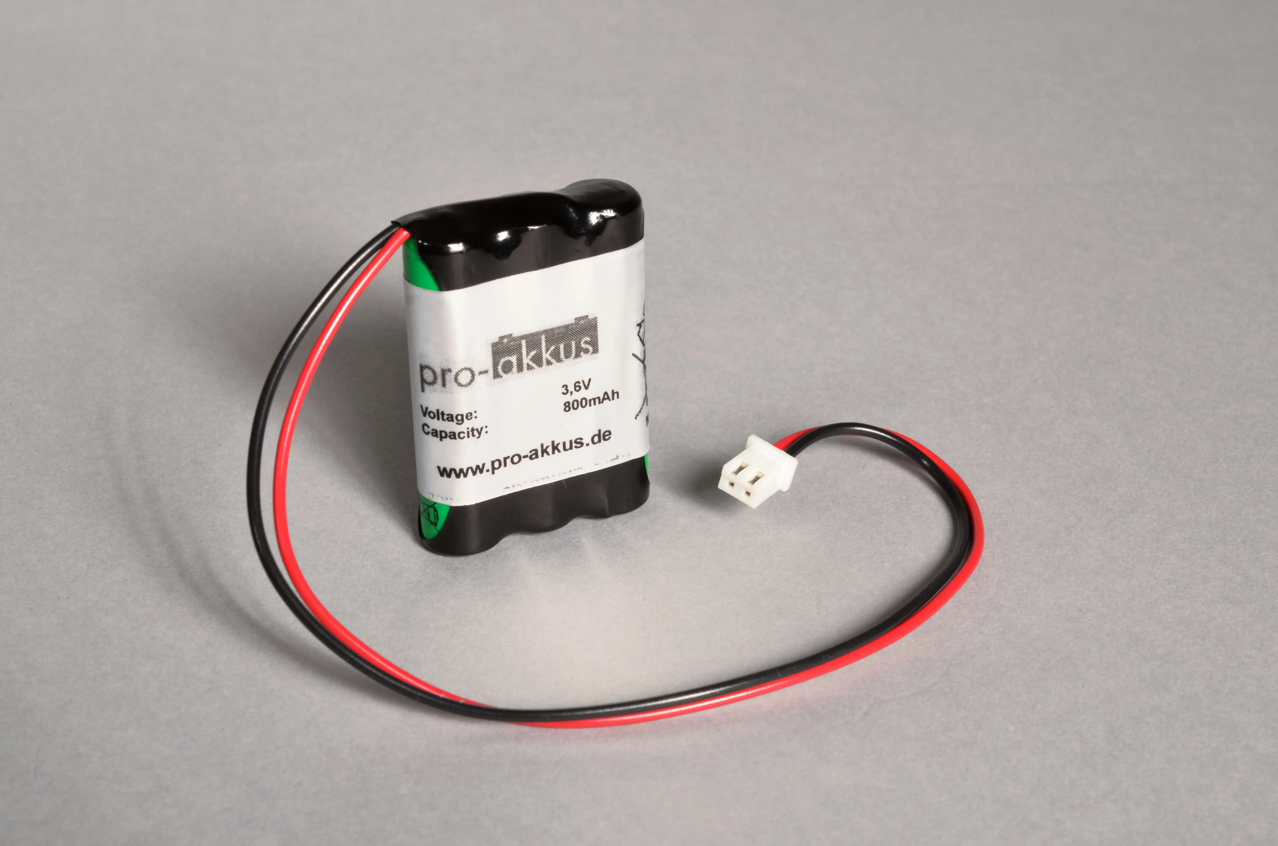 NiMh Notbeleuchtung Akku 3,6V / 800mAh (0,8Ah), Reihe mit Kabel und Stecker online bei pro-akkus kaufen