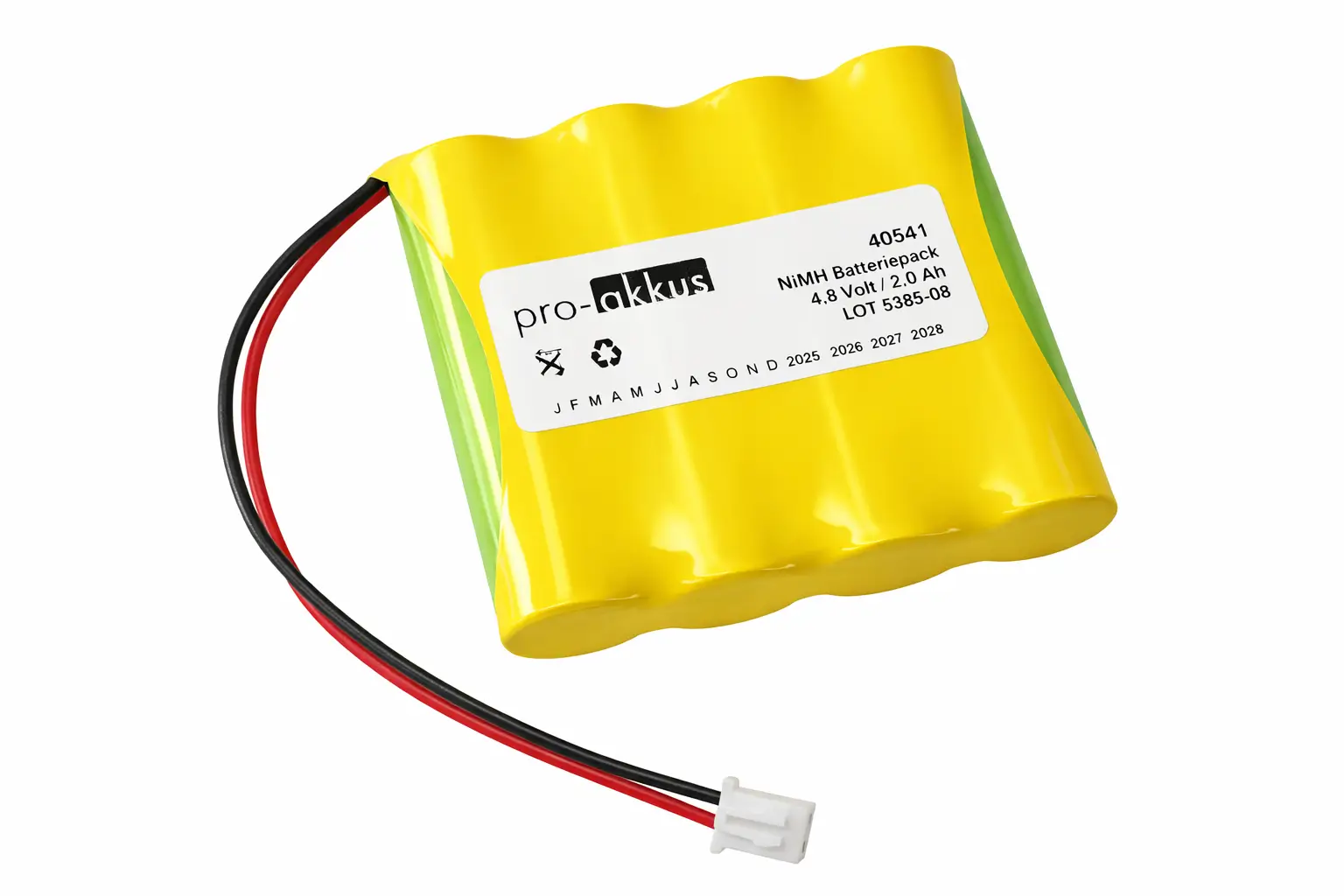 NiMH Notbeleuchtung Akku 4.8V 2000mAh AA-HT Reihe mit Kabel und Stecker online bei pro-akkus kaufen
