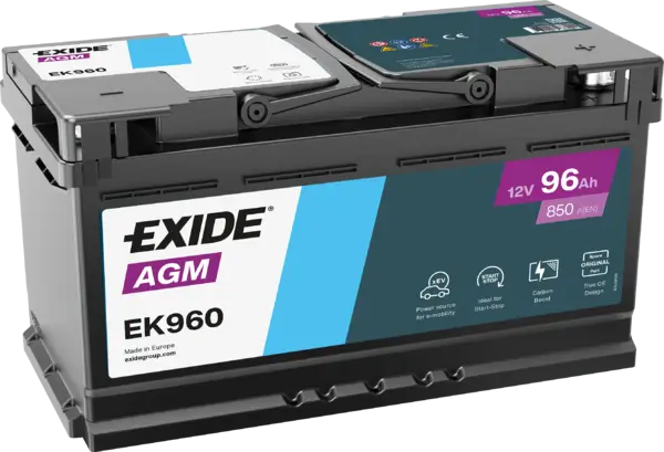 Exide AGM EK960 Start-Stop Autobatterie - 12V 96Ah Exide AGM EK960 Start-Stop Autobatterie - 12V 96Ah online bei pro-akkus kaufen