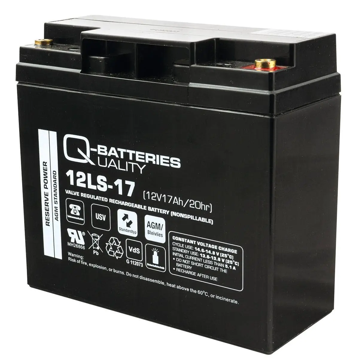 Q-Batteries 12LS-17 12V 17Ah AGM Batterie Akku VdS online bei pro-akkus kaufen