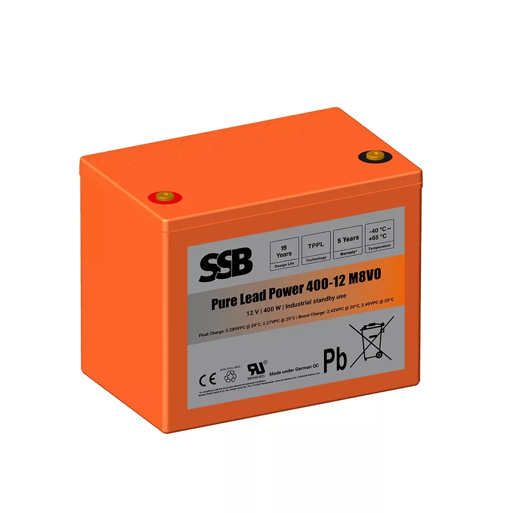 SSB Battery Pure Lead Power 400-12 M8V0 | 12V 85Ah Reinblei Blei-Vlies (AGM)-Akku online bei pro-akkus kaufen