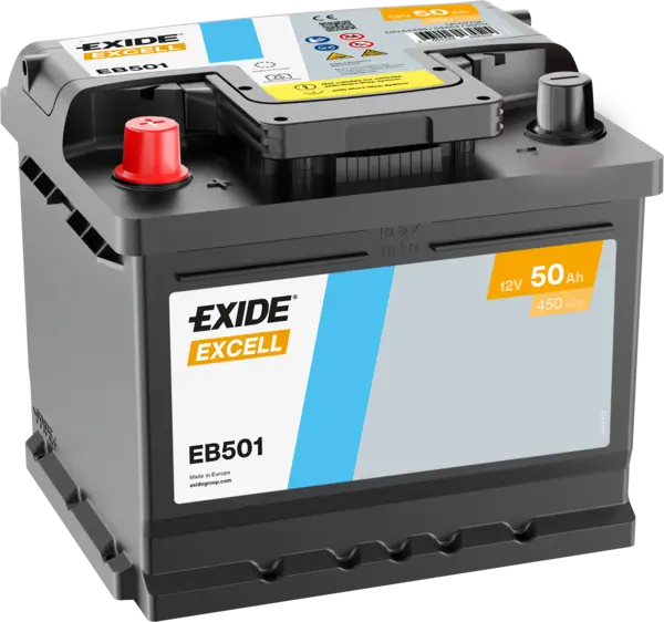 Exide Excell EB501 Autobatterie - 12V 50Ah online bei pro-akkus kaufen