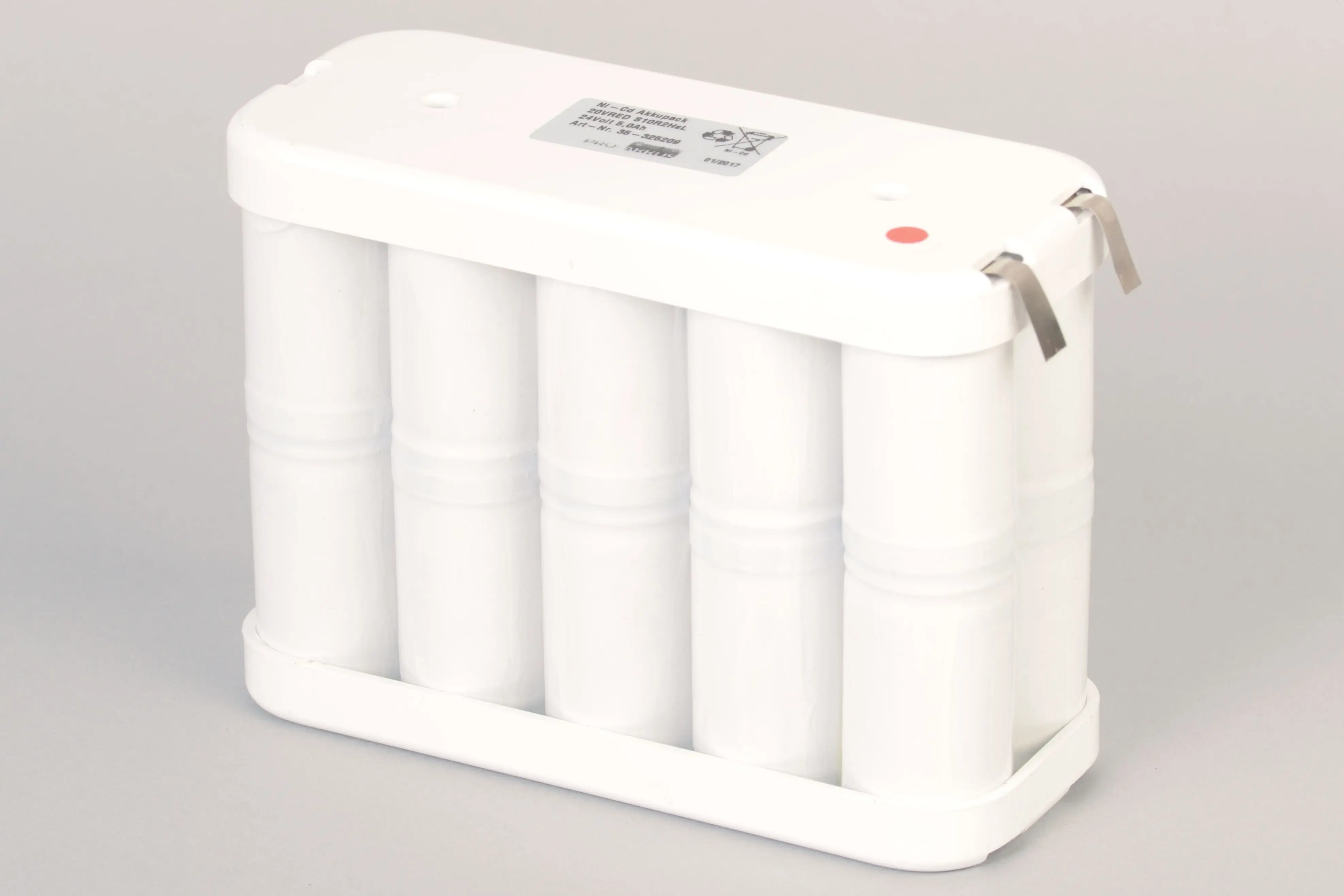 NiCd Rauchwärmeabzugsanlagen Akku 24V / 5000mAh (5Ah) 2-reihig mit Lötfahnen NiCd Rauchwärmeabzugsanlagen Akku 24V / 5000mAh (5Ah) 2-reihig mit Lötfahnen