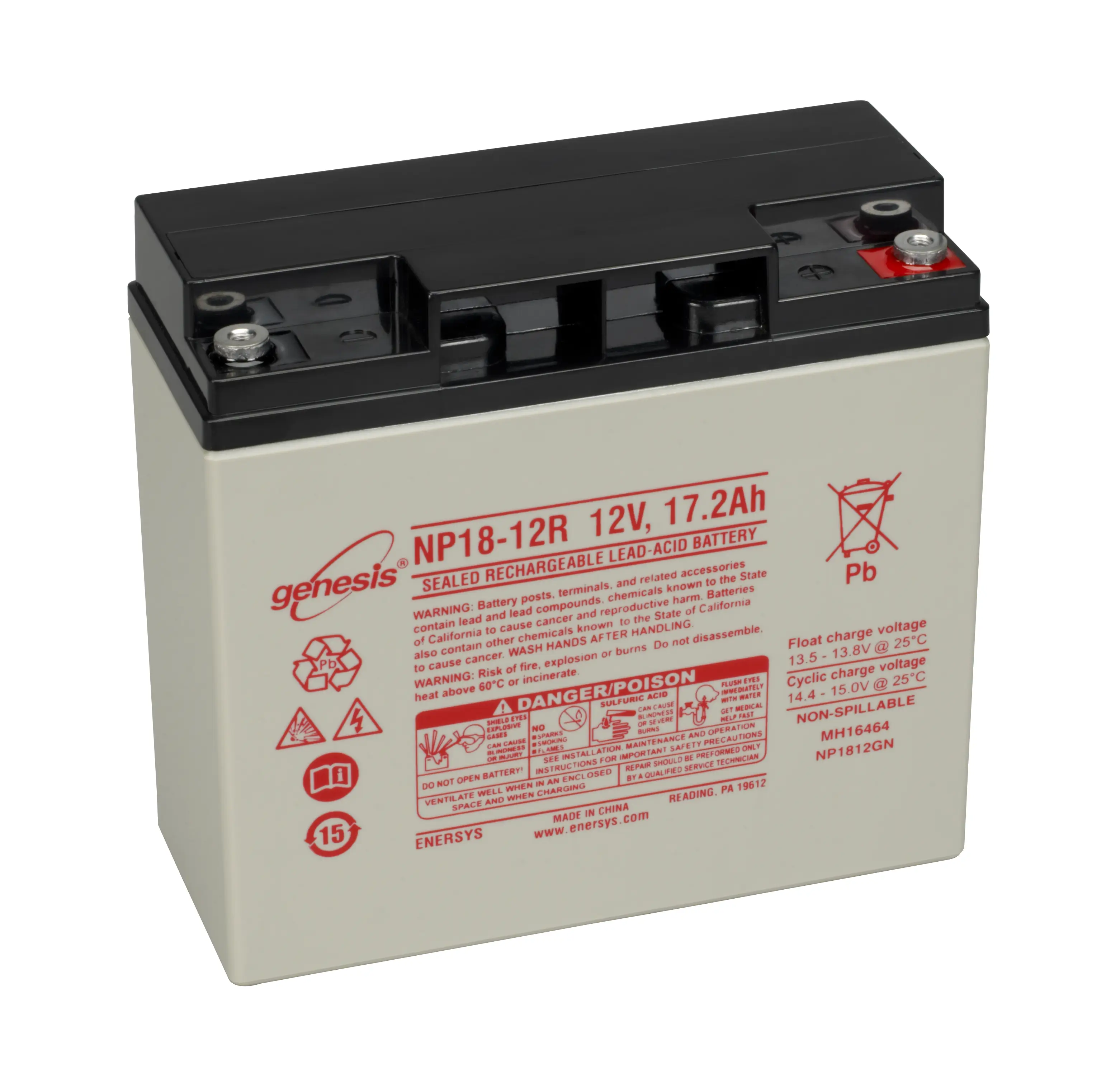 EnerSys genesis NP18-12R - 12V | 18Ah Blei-Vlies (AGM) Akku VdS online bei pro-akkus kaufen