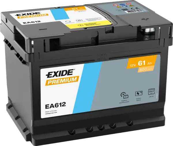 Exide Premium EA612 Autobatterie - 12V 61Ah online bei pro-akkus kaufen