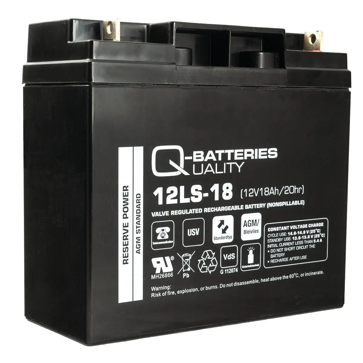 Q-Batteries 12LS-18 12V 18Ah AGM Batterie Akku VdS online bei pro-akkus kaufen