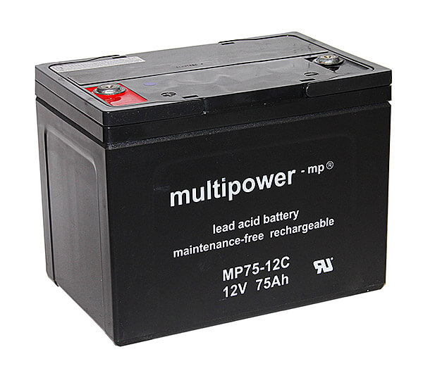 Multipower MP75-12C 12V 75Ah Blei-Akku / AGM Batterie Zyklenfest Multipower MP75-12C 12V 75Ah Blei-Akku / AGM Batterie Zyklenfest