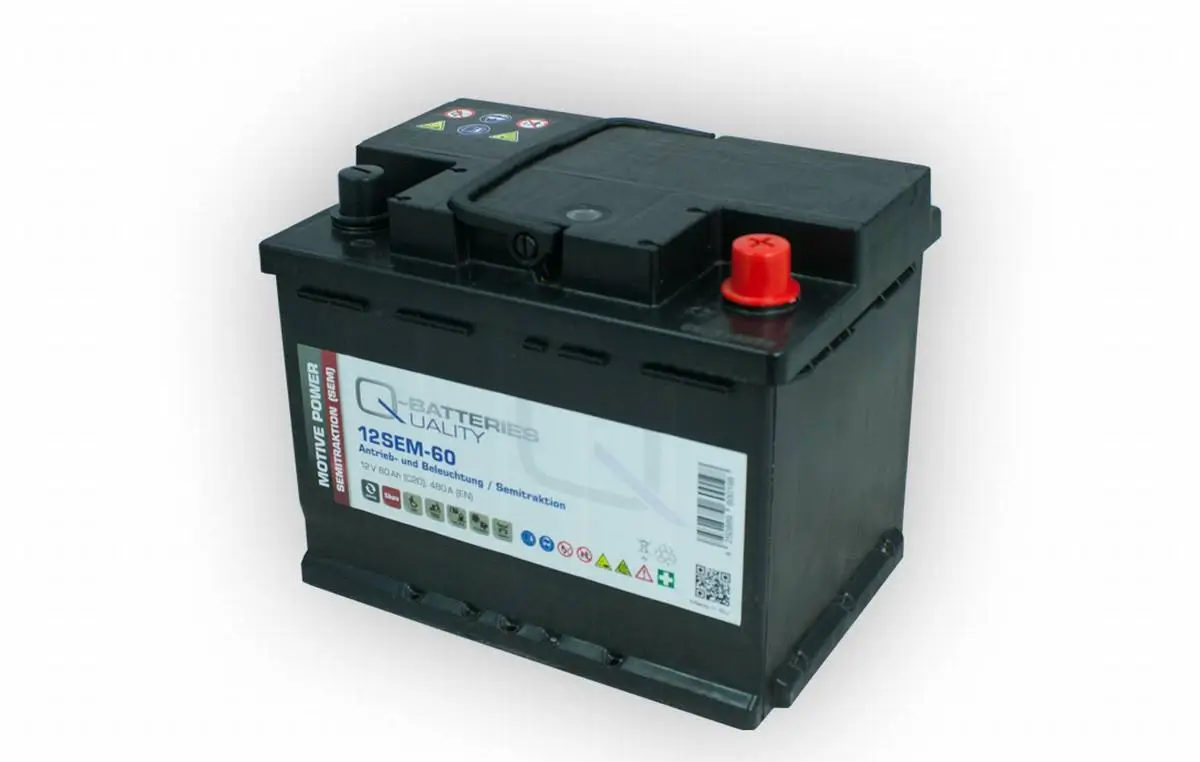 Q-Batteries 12SEM-60 - 12V | 60Ah Semitraktionsbatterie (SEM)