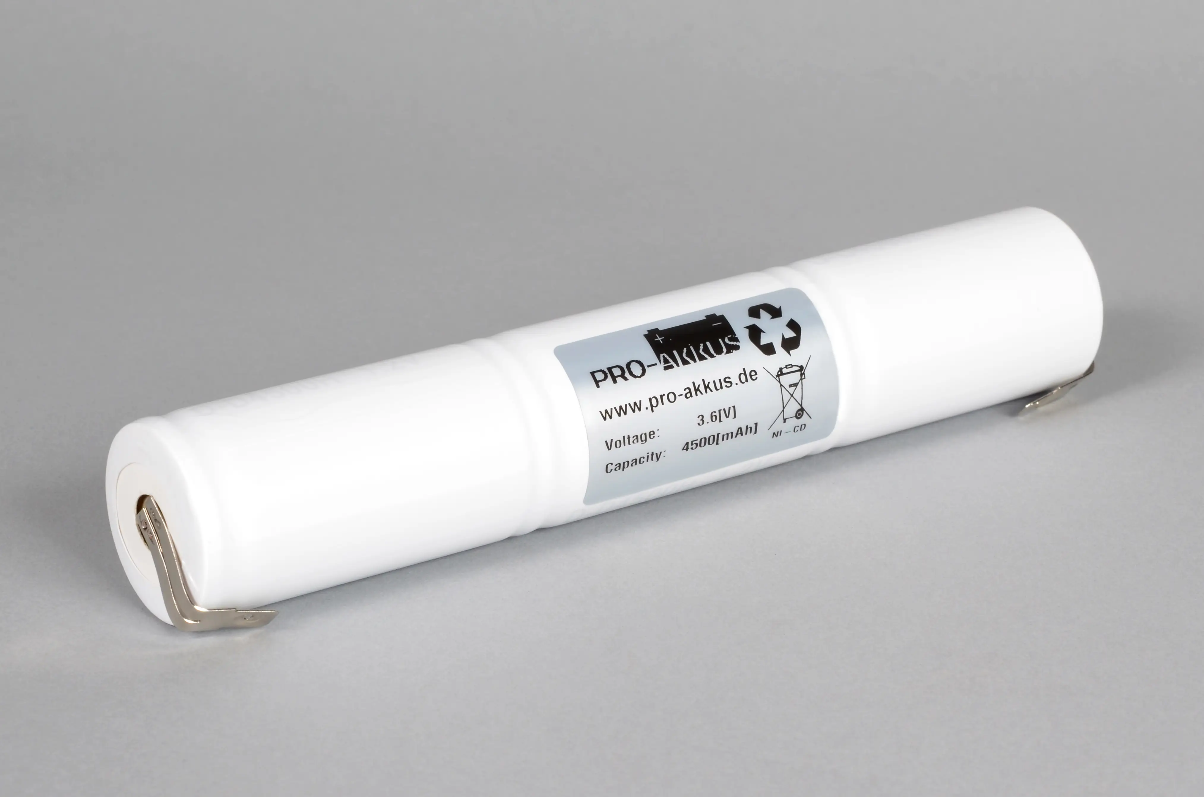 NiCd Notbeleuchtung Akku 3,6V / 4500mAh (4,5Ah), Stab, mit Faston Kontakten - online bei pro-akkus kaufen