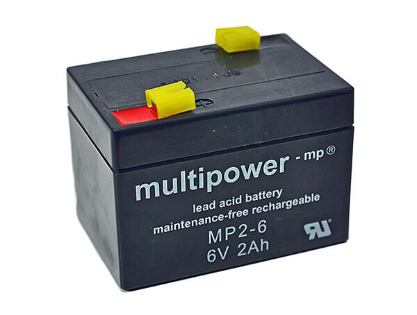 Multipower MP2-6 6V 2Ah Blei-Akku / AGM Batterie Multipower MP2-6 6V 2Ah Blei-Akku / AGM Batterie