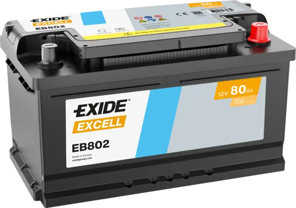 Exide Excell EB802 Autobatterie - 12V 80Ah online bei pro-akkus kaufen