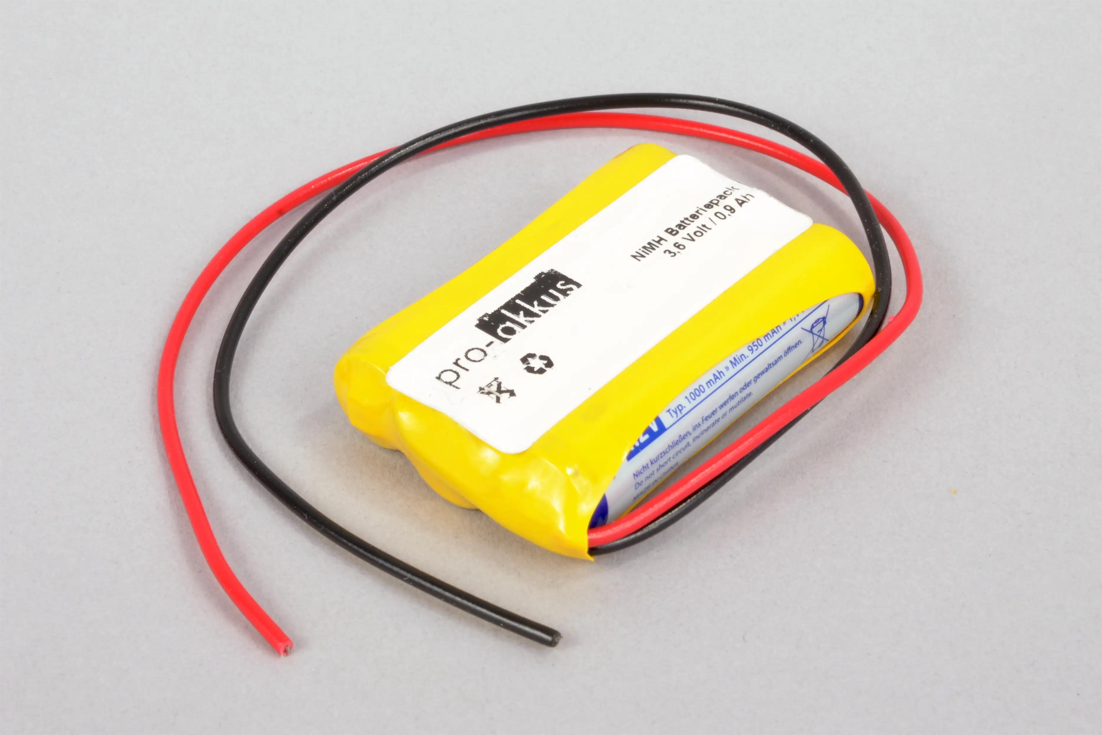 NiMh Notbeleuchtung Akku 3,6V / 900mAh (0,9Ah), Reihe mit Kabel online bei pro-akkus kaufen